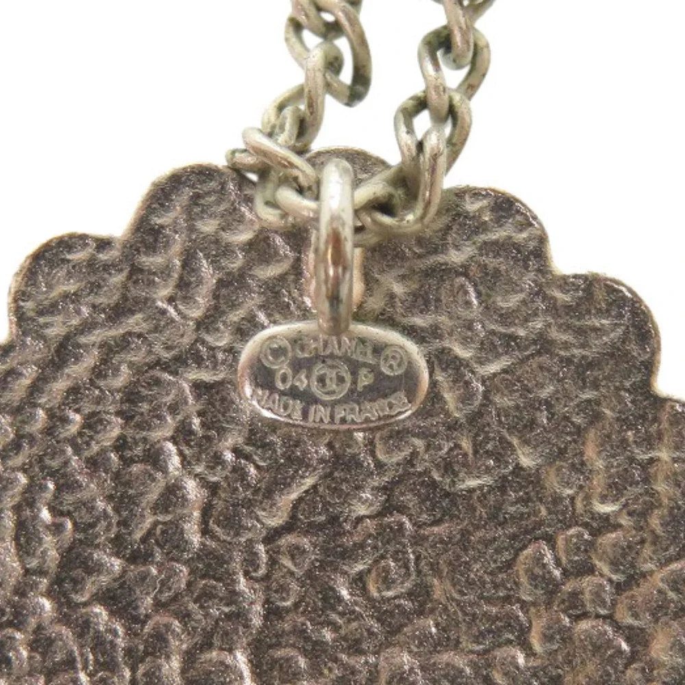 CHANEL Silver Logo Necklace